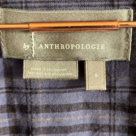 Anthropologie Womens 3/4 Sleeve Velvet Oversize Dress Gray Blue Size Small - Picture 5 of 11